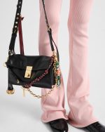 Prada Soft Sound Small Leather Shoulder Bag With Charms - Image 7